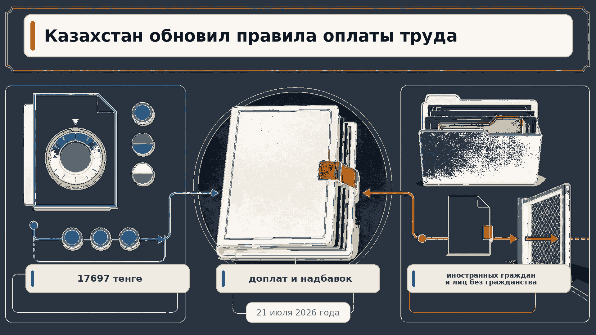 Инфографика об изменениях правил оплаты труда и перечня разрешений на иностранную рабочую силу