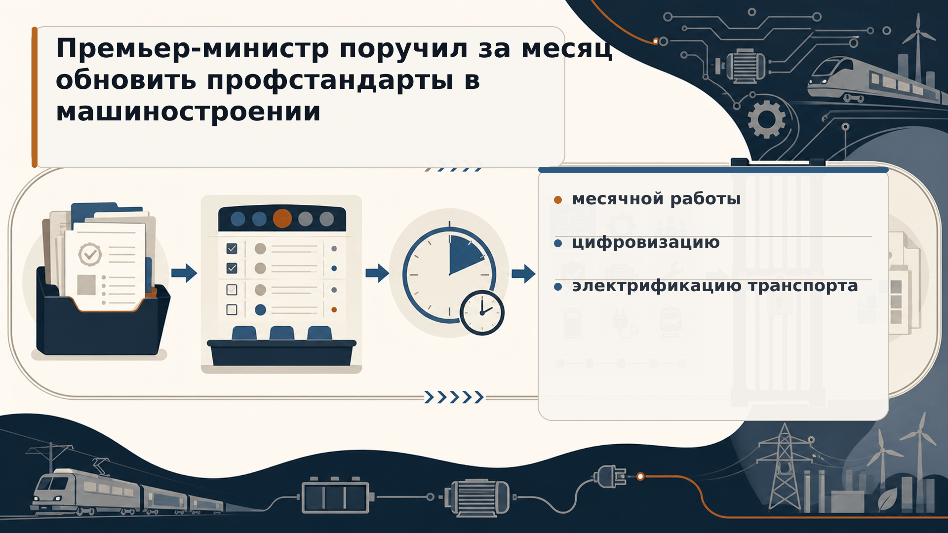 Премьер-министр поручил за месяц обновить профстандарты в машиностроении