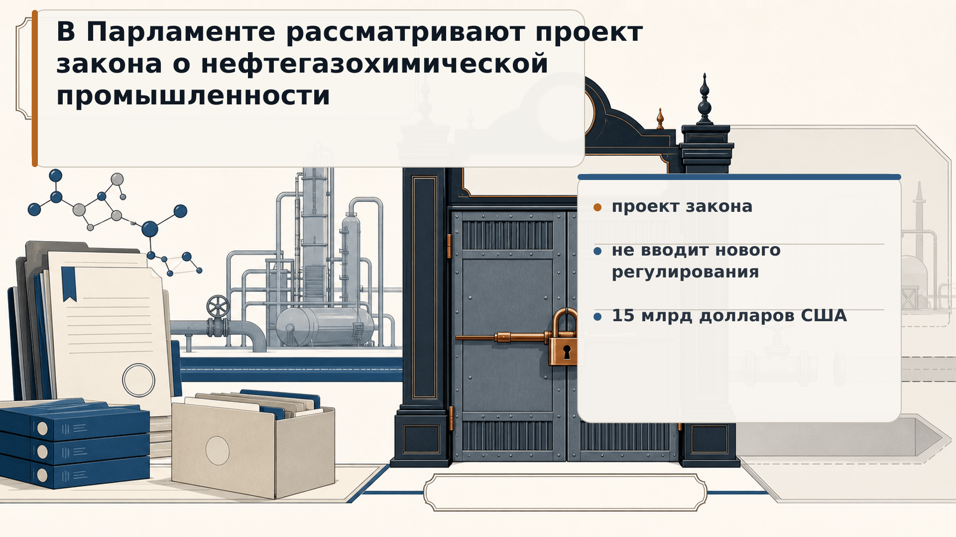 В Парламенте рассматривают проект закона о нефтегазохимической промышленности